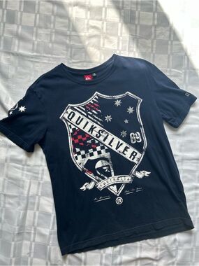 Quiksilver Blue Front & Back Australia Graphic Slim Fit Tee